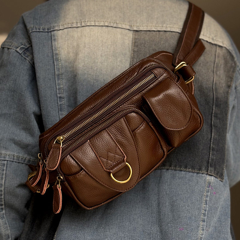 麦为街头潮流头层牛皮胸包男单肩包休闲真皮腰包斜挎包户外运动包,箱包皮具/热销女包/男包,男士包袋,淘宝优惠券,粉丝福利购,淘宝优惠卷