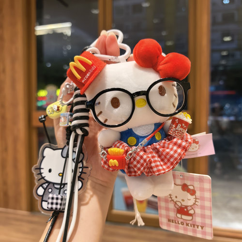 KT猫毛绒公仔钥匙扣可爱挂饰