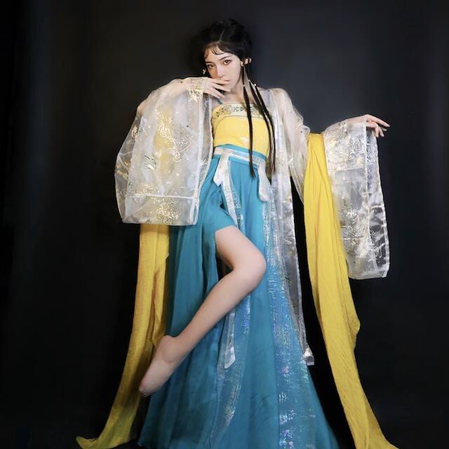 出租小橙子同款蛛女飘逸开衩大摆国风汉元素舞服女装性感写真服装