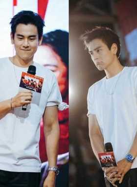 PYY同款春夏白色圆领纯棉T恤短袖简约休闲百搭潮流上衣打底衣