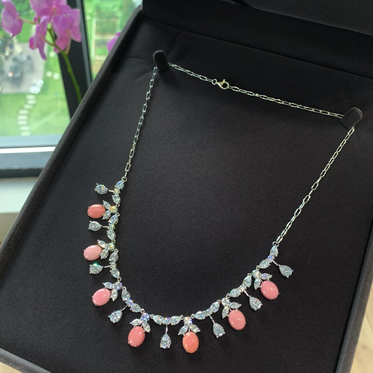 海螺珠项链  微笑都温柔了 925纯银镀金镶嵌贝母樱花粉橘色,饰品/流行首饰/时尚饰品新,项链,淘宝优惠券,粉丝福利购,淘宝优惠卷