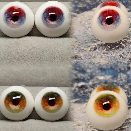 BJD眼珠娃娃眼睛自制3分4分6分石膏眼半球耐黄立体眼纹真人风叔眼