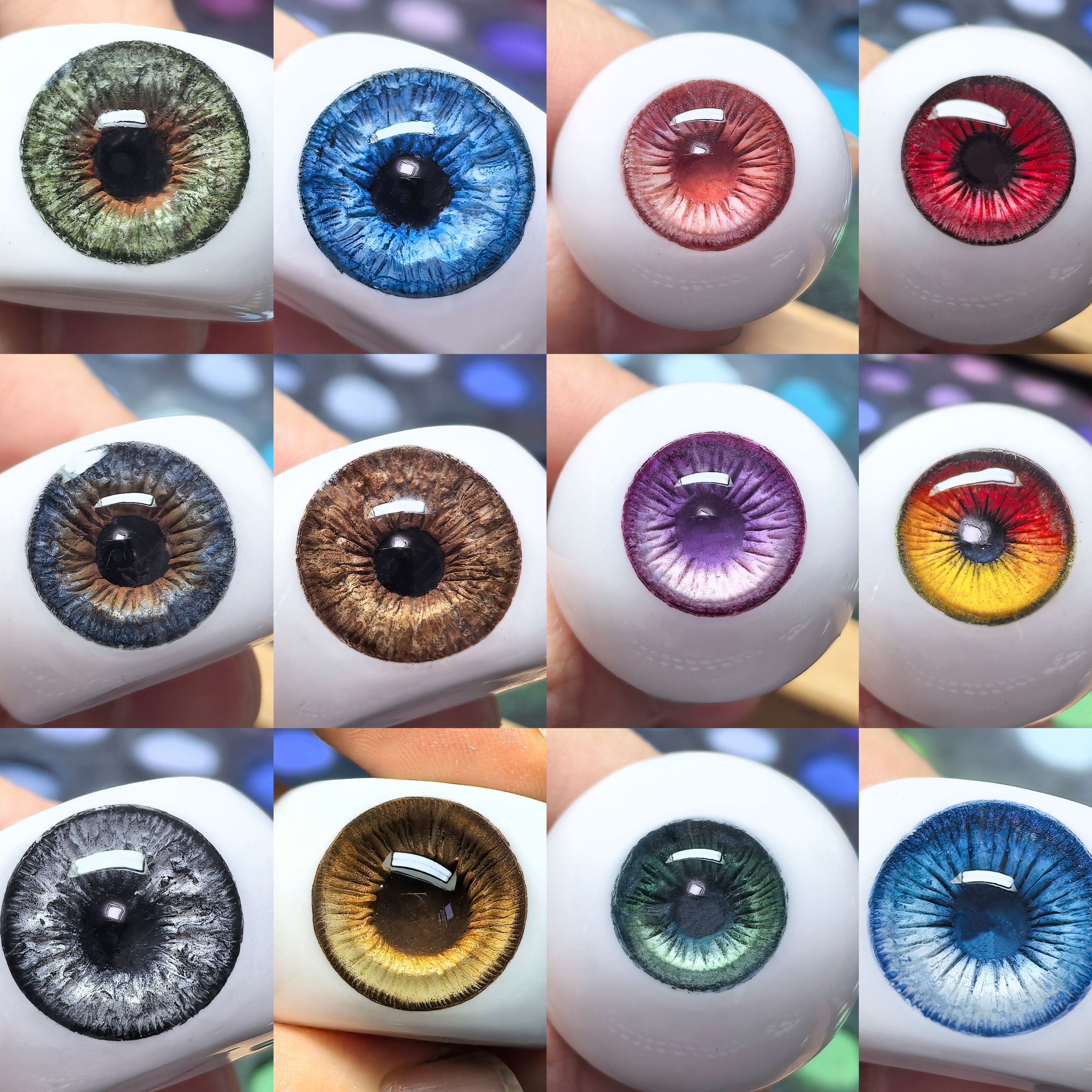 BJD眼珠超大尺寸半球球型船型定制20 30 40 一分二分真人风石膏眼