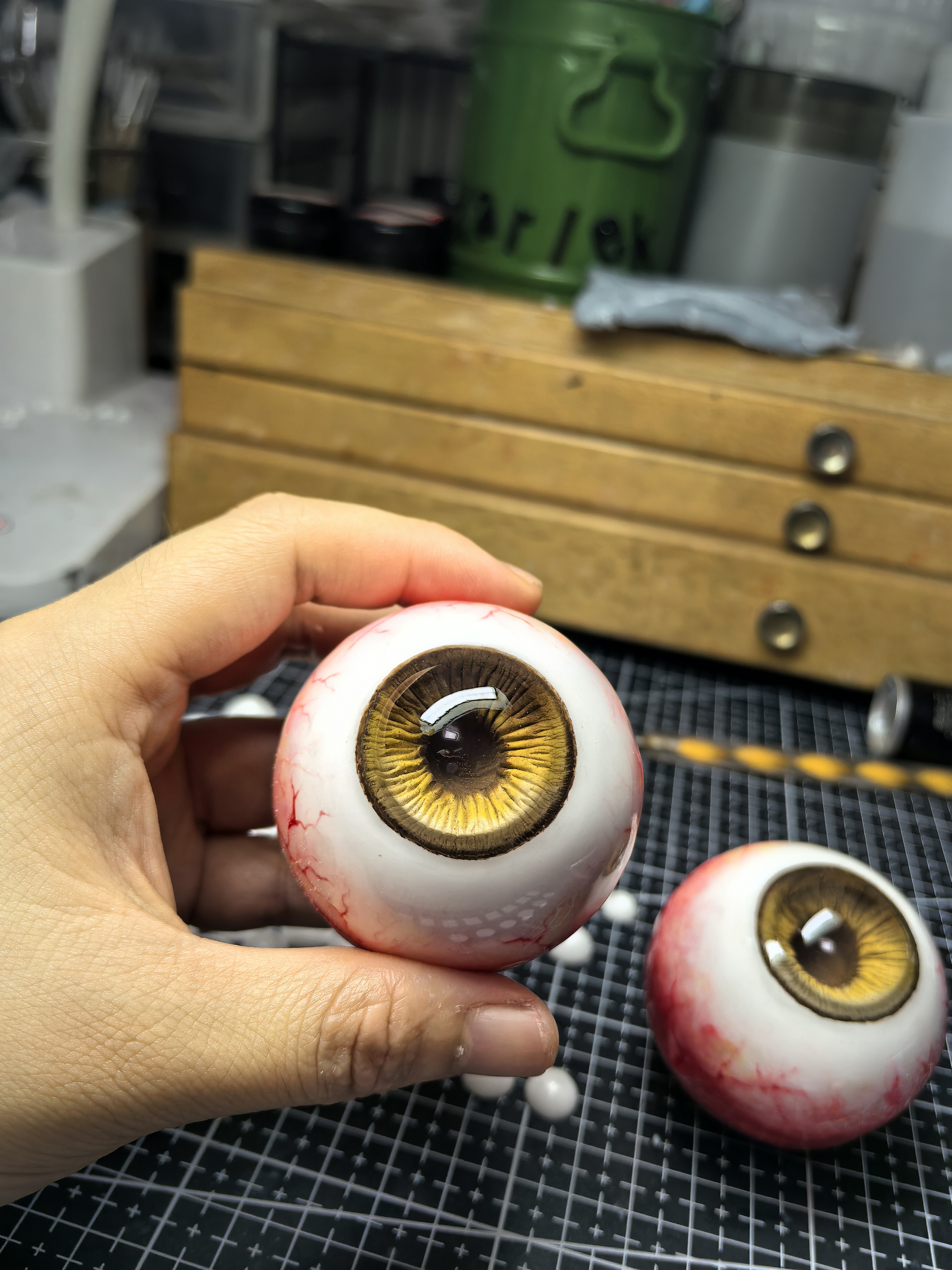 BJD眼珠大尺寸定制20 22 24 30 40 50 一分二分三分石膏眼红血丝