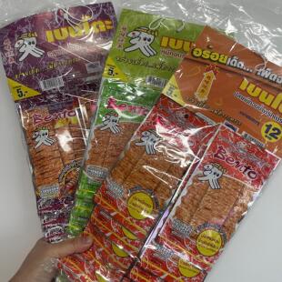 大促销 12包手撕即食鱿鱼 ：泰国辣片bento拌多乐超味辣条鱿鱼片4g