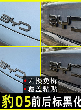 比亚迪海豹05dmi/ev黑化前车标字母改装件汽车用品装饰贴尾标改色
