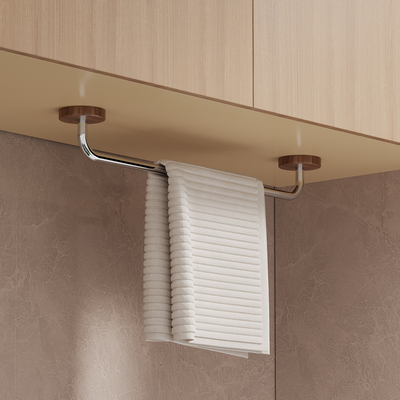 胡桃木免打孔毛巾架壁挂式