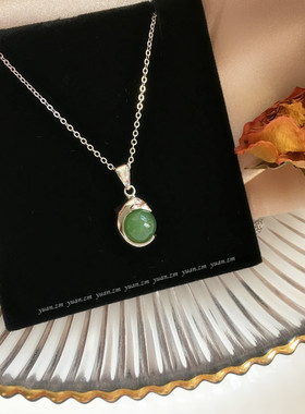 玉珠天然纯银吊坠礼物锁骨链