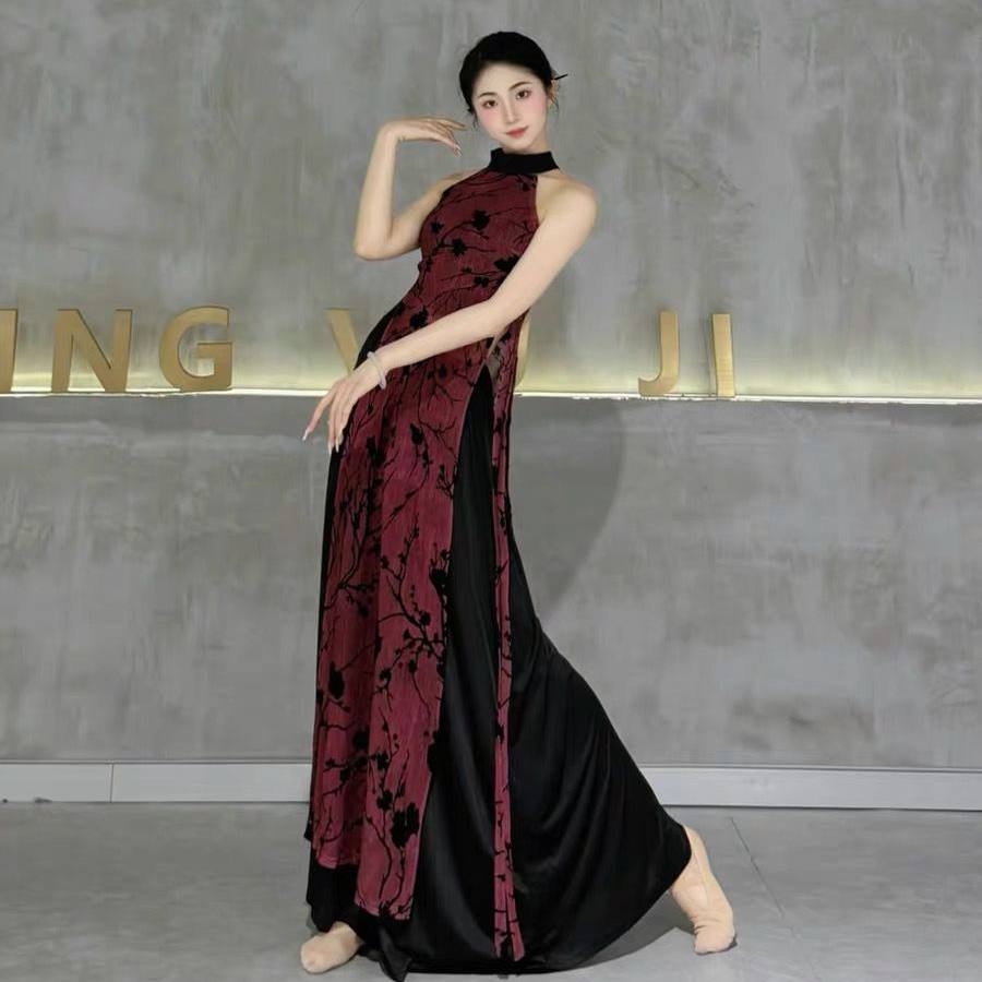 国风舞蹈旗袍植绒工艺