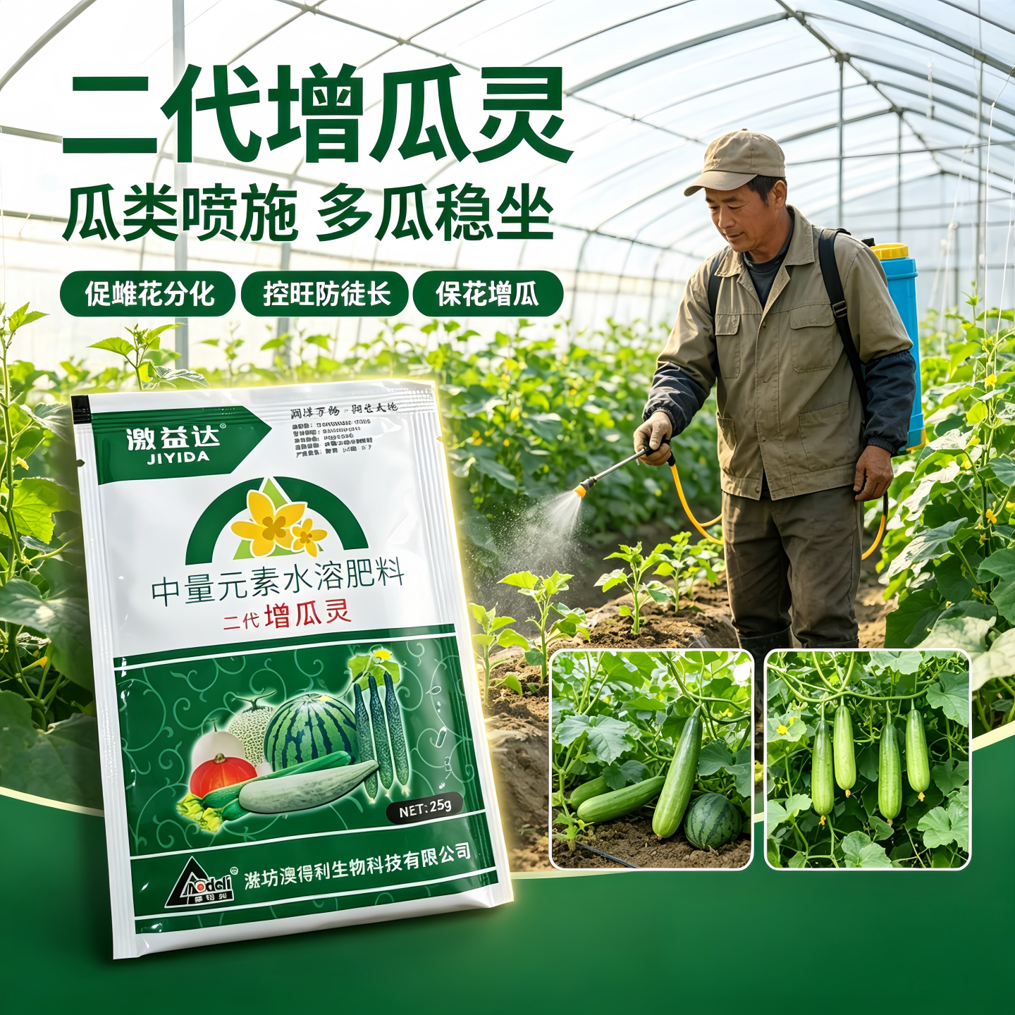 增瓜灵黄瓜苦瓜丝瓜西瓜甜瓜增产