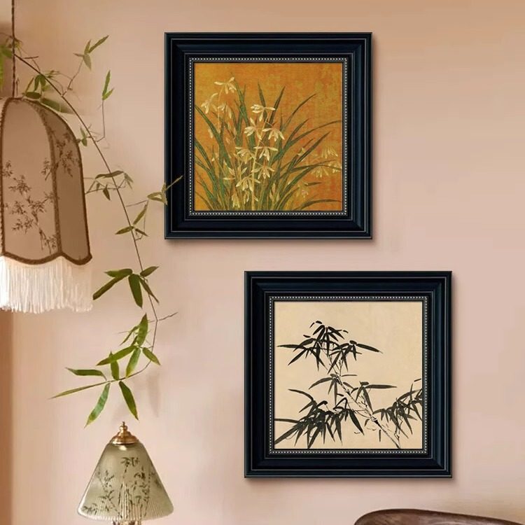 中古风挂画装饰画高级感复古竹子沙发客厅背景画玄关壁画艺术画,家居饰品,现代装饰画,淘宝优惠券,粉丝福利购,淘宝优惠卷