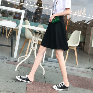黑色半身裙女夏季薄款高腰短款遮胯显瘦遮肚梨形身材休闲百搭伞裙