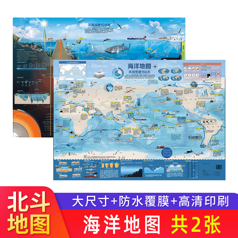 环球航行、海洋探险图解地图