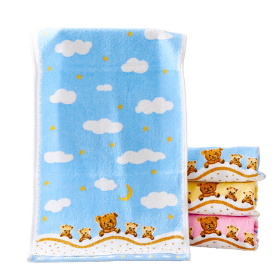 金号儿童毛巾吸水柔软卡通小熊