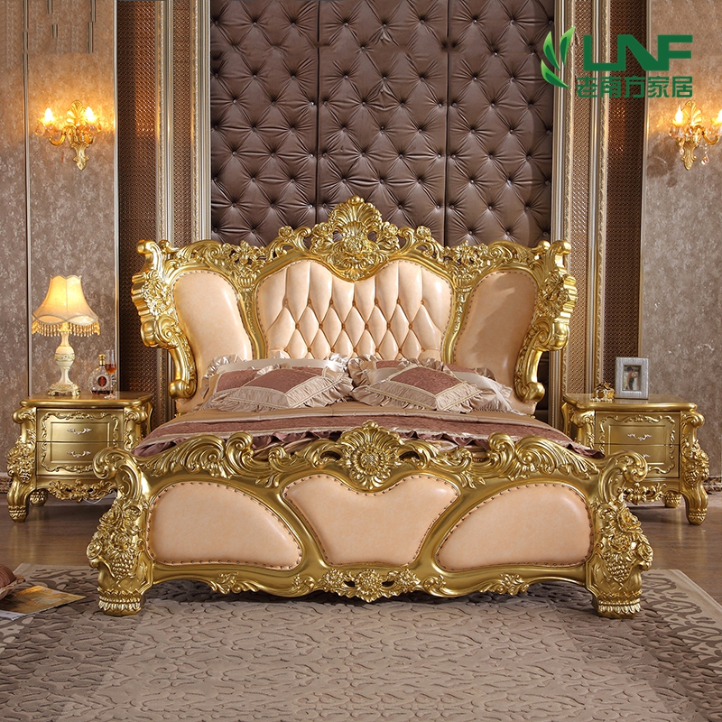 欧式豪华实木双人床新古典后现代橡木1.8特价现货真皮床公主婚床