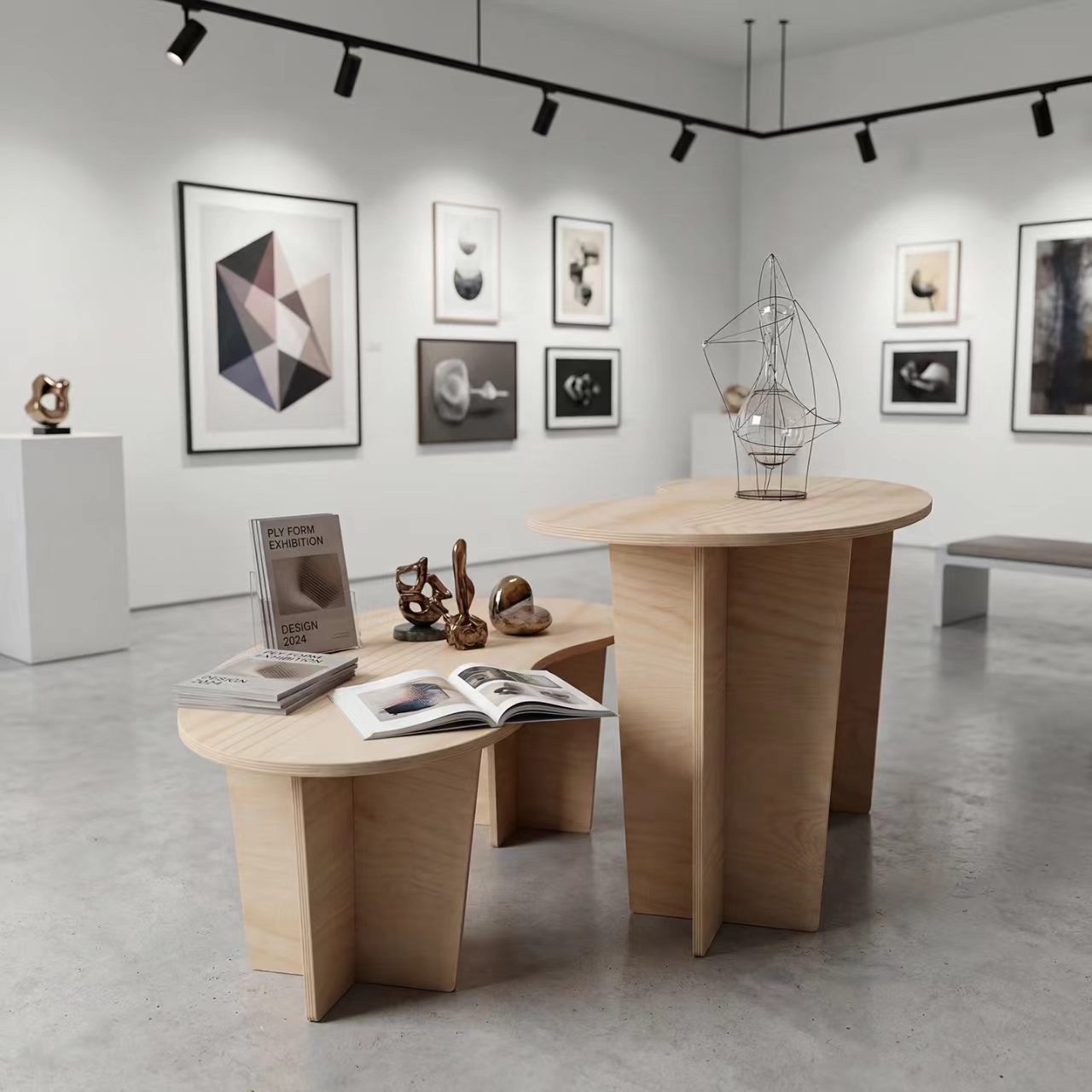 中岛展示台服装店中岛桌陈列展示柜台高级感文创展会展台导台架子图片