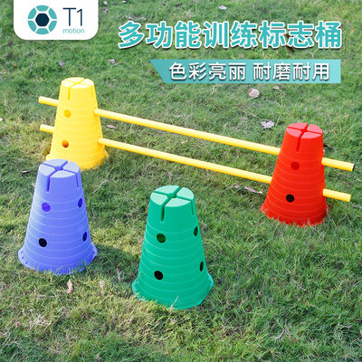 幼儿园感统训练器材家用儿童小跨栏篮球标志桶障碍物足球训练器材