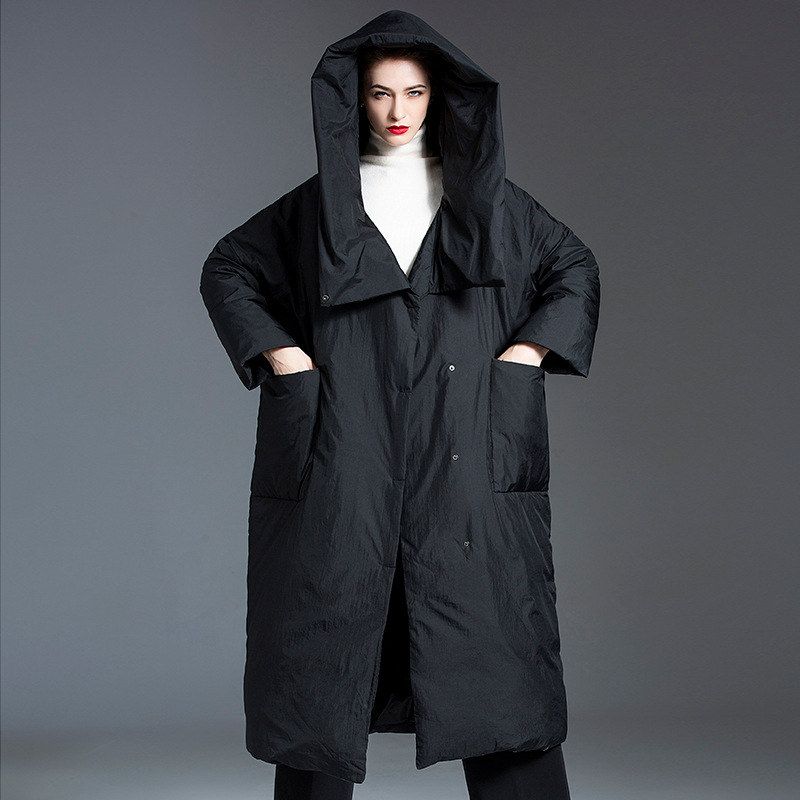 2025新款时尚大码白鸭绒羽绒服冬女土中长款过膝酒红加厚爆款