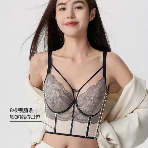 YINA原版春夏季大胸显小胸聚拢内衣收副乳防下垂文胸软钢圈胸罩女