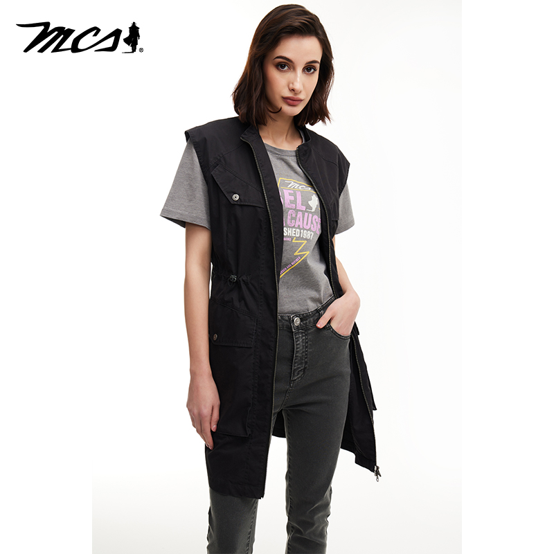 MCS松身女工装连衣裙无袖百搭