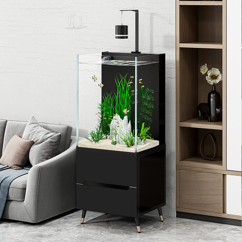 闽江几边系列鱼缸客厅家用中小型超白背滤水族箱生态造景水草缸