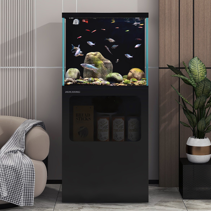 闽江鱼缸客厅家用小型落地背滤超白玻璃生态造景2025年新款金鱼缸
