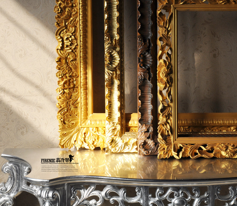 翡冷翠12年出口品质 纯手工雕刻欧洲博物馆古典油画框 订制造