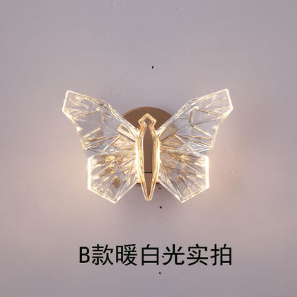 北欧创意蝴蝶壁灯卧室床头现代简约客厅背景墙过道楼梯阳台墙壁灯
