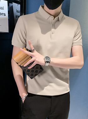 XS155矮个子翻领短袖polo衫男纯色薄款修身t恤小个子上衣小码体恤