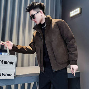 立领皮棉袄男冬季加厚保暖棉服矮个子S号XS155皮外套潮流小码棉衣