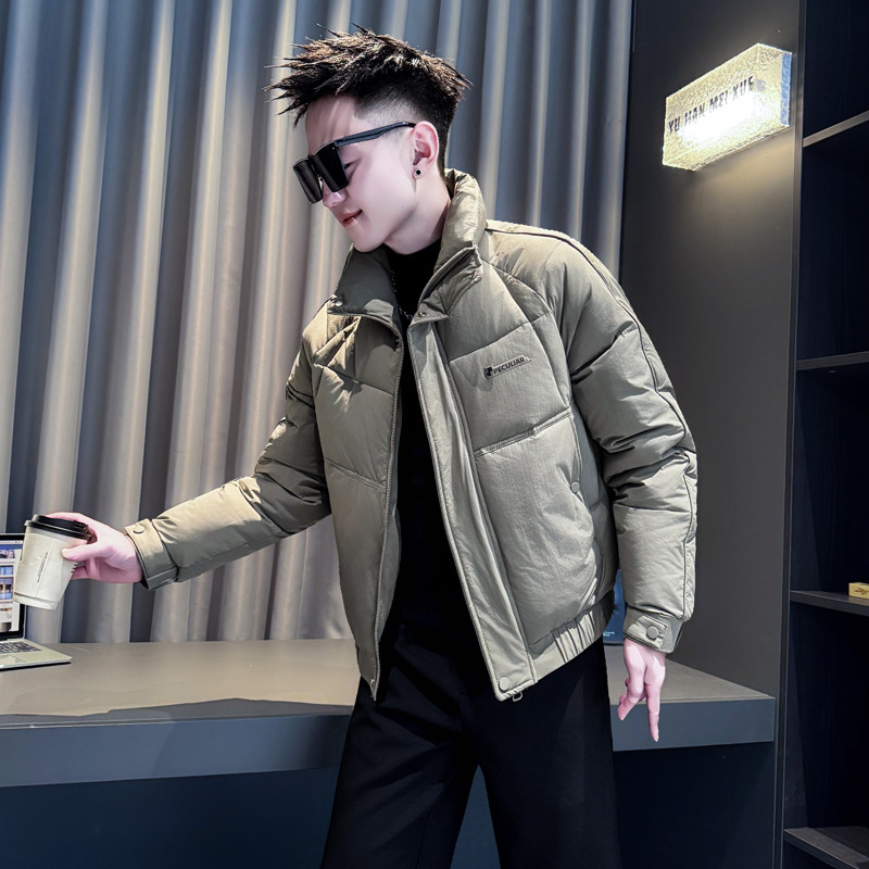 矮个子小码男立领加厚保暖棉服