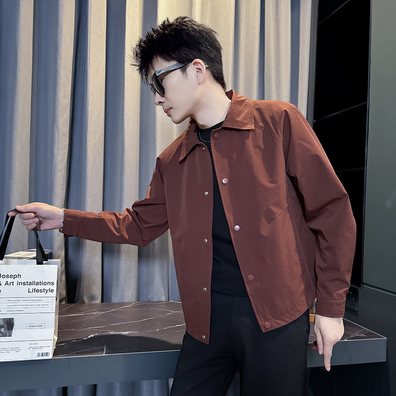 矮个子小码男翻领潮流短夹克