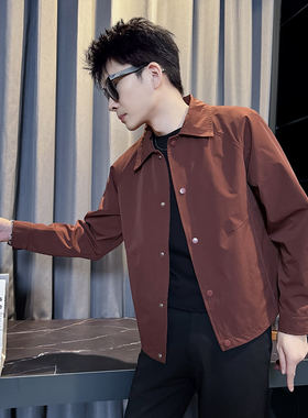 矮个子小码男翻领潮流短夹克