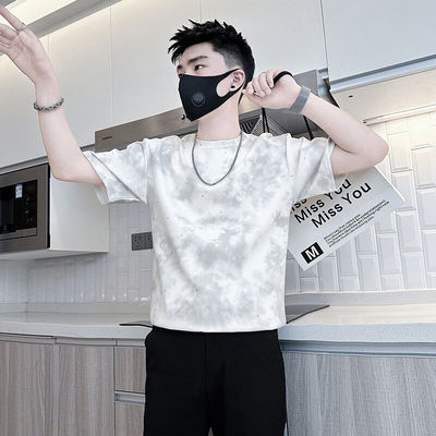 XS号S小码短袖T恤男夏季潮流扎染半截袖矮个子瘦人打底衫小号体恤