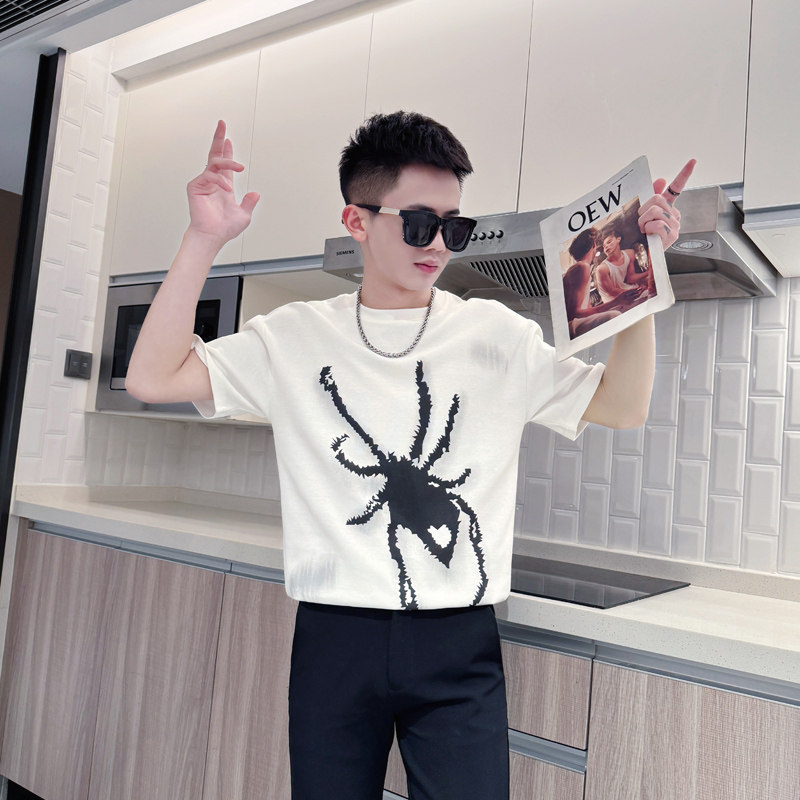 XS号潮牌短袖T恤矮个子潮流半截袖矮小个子瘦人S号修身小码打底衫