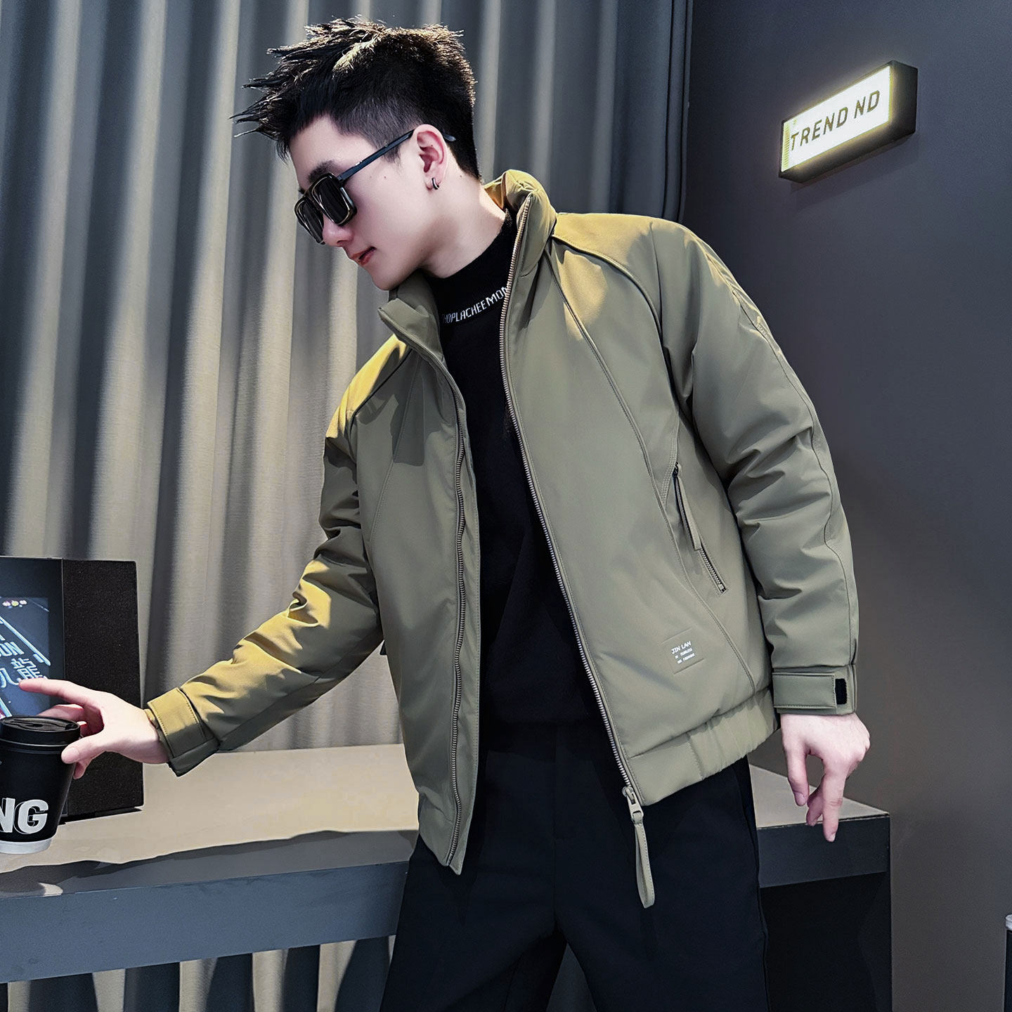 潮牌小码棉衣男冬季潮流立领棉服加厚保暖外套小个子XS号上衣棉袄