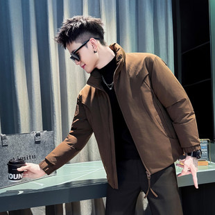 矮个子拼接棉袄男冬季加厚保暖外套S号XS155潮流纯色立领棉服袄子