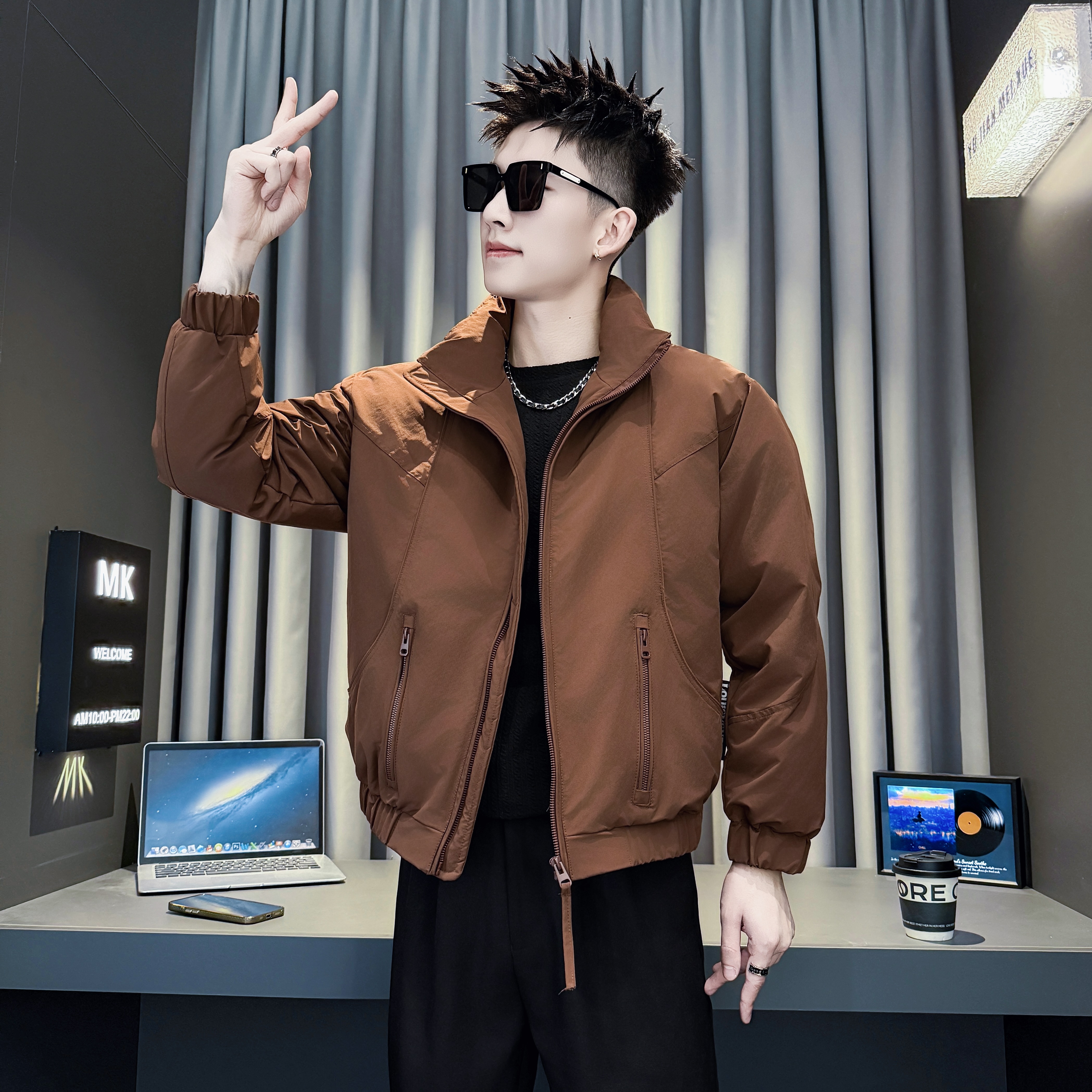 冬季男小个子加厚保暖立领棉衣