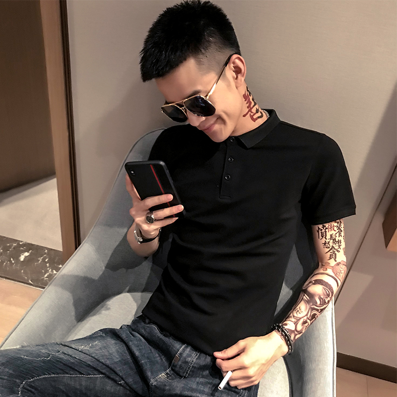 160纯色短袖POLO衫小码男装160矮小个子瘦子XS155韩版简约修身T恤