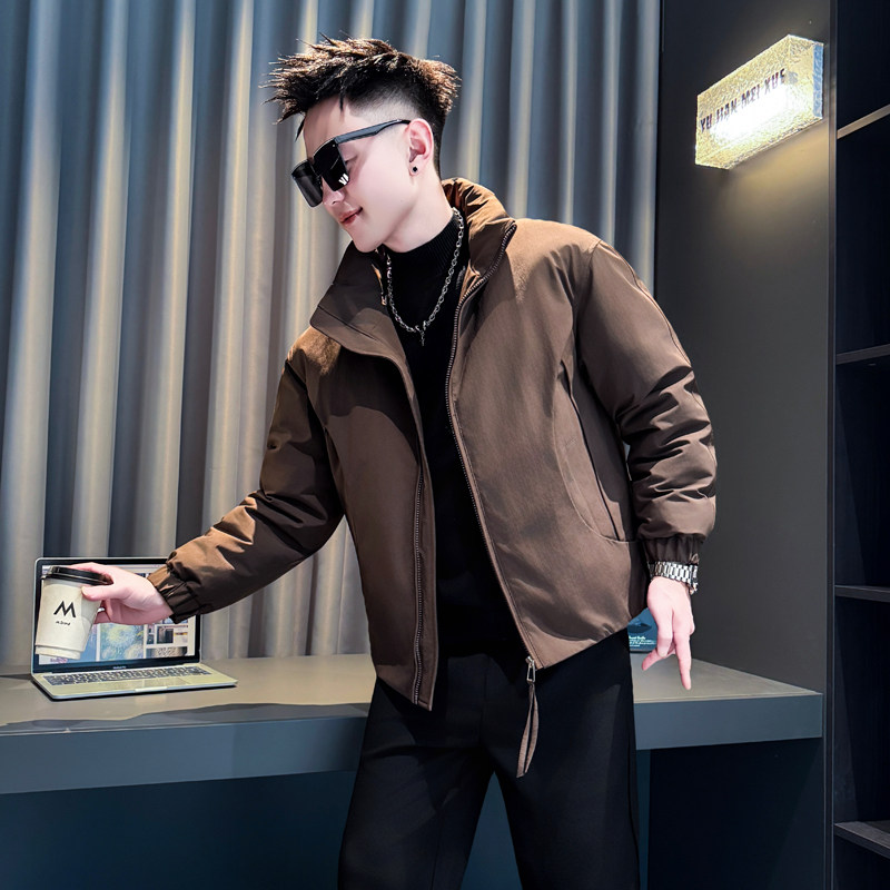 冬季小个子男立领加厚修身棉服