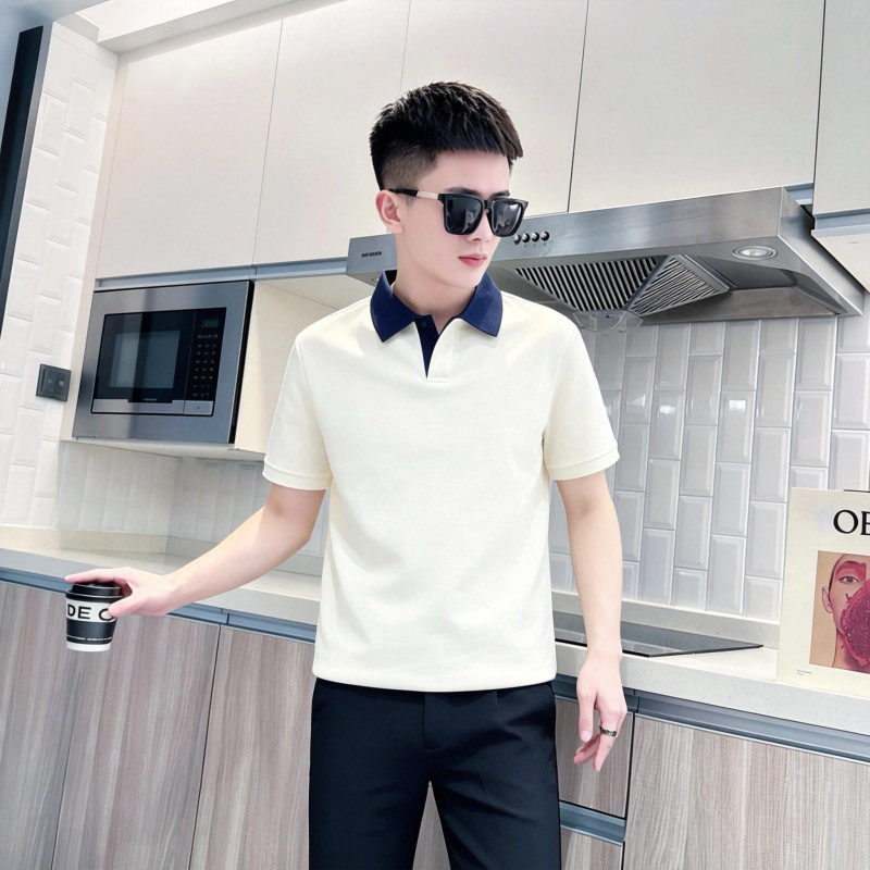 矮小个子翻领短袖polo衫男xs小码小号休闲拼色半袖T恤tee学生体恤