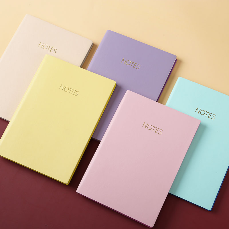 pu皮横线记事本a5莫兰迪色系