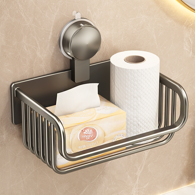 吸盘厨房纸巾架卷筒卫生纸架卫生纸置物架悬挂卫生纸免打孔厕所纸