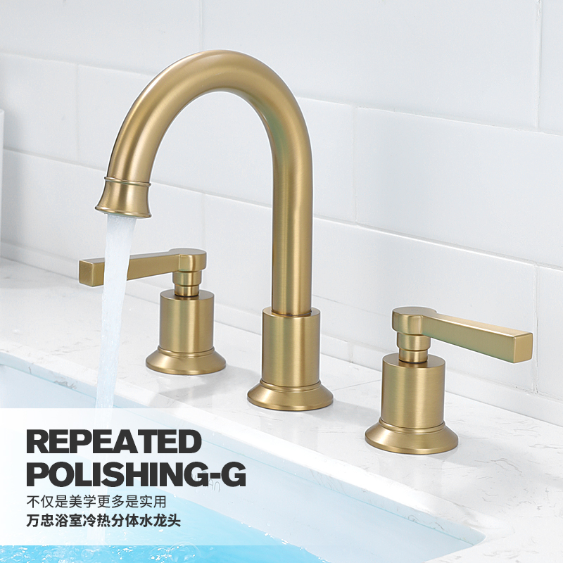 万忠全铜三孔面盆龙头