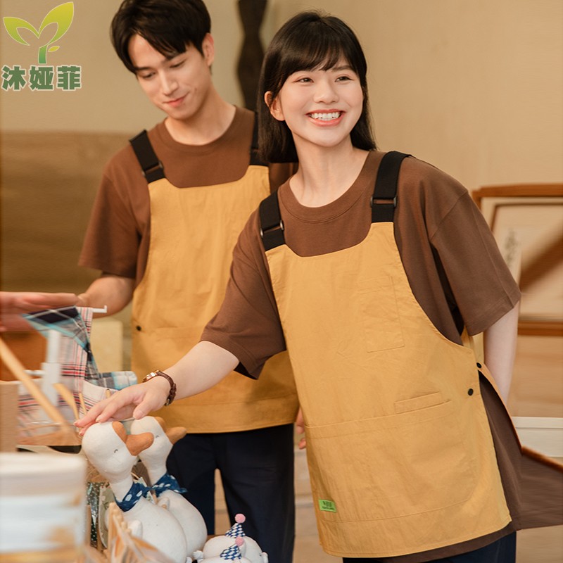 沐娅菲涤棉日式工作服围裙LOGO