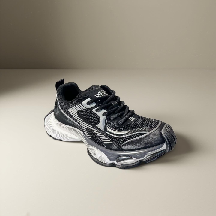 欧洲站时尚潮流百搭老爹鞋秋季新款透气舒适网布厚底运动休闲男鞋