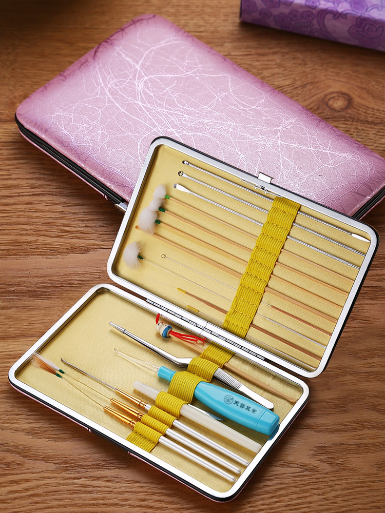 天艺采耳工具套装15件套打耳工具挖耳勺耳朵清洁器发光掏耳勺耳扒