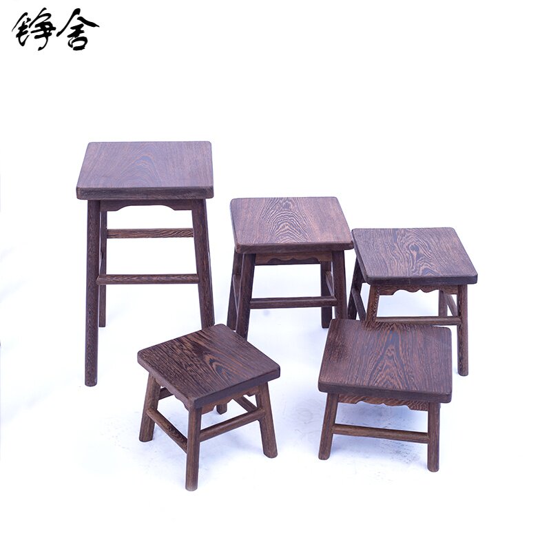 鸡翅新款铮舍青县子小方厅家用中式红木复古小餐凳矮凳实木凳板凳