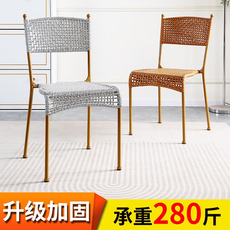 藤椅小藤椅子客厅藤椅子配茶几椅靠背椅儿童椅轻便可重叠休闲椅子