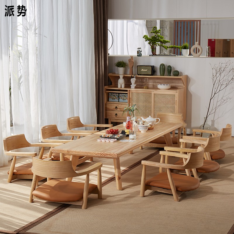 日式茶桌椅组合实木榻榻米桌子禅意茶几矮桌国学书桌客厅和室几桌